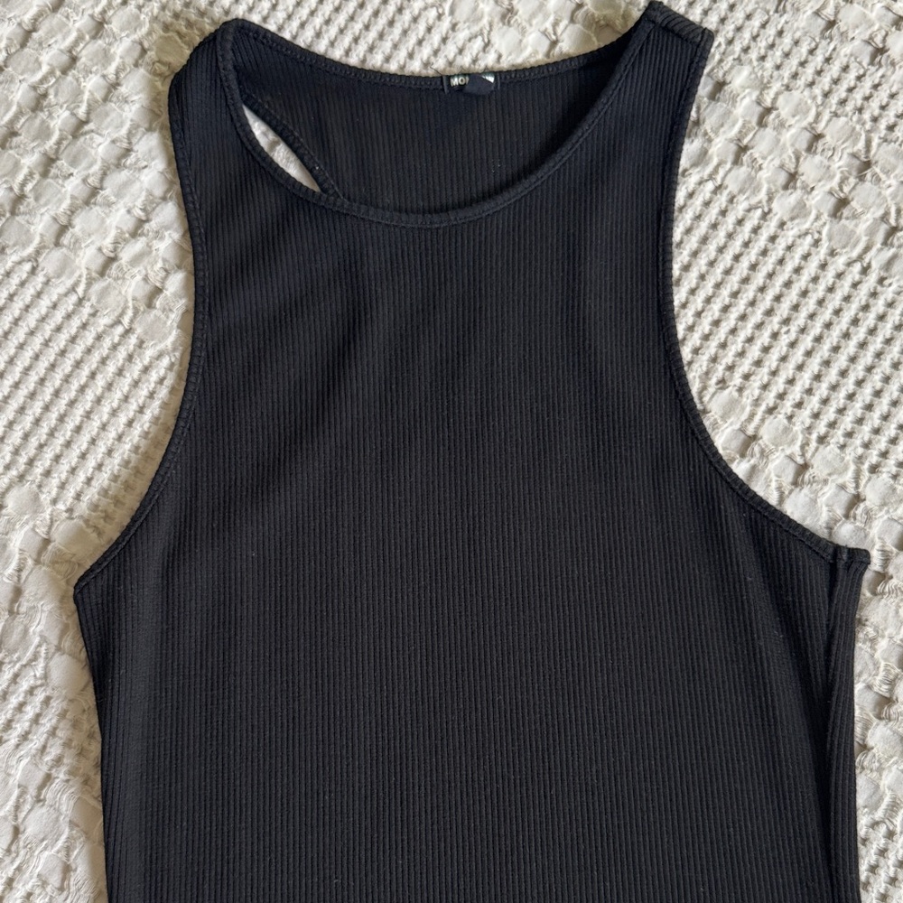 MONROW Ribbed Racer Tank Dress - Picture 3 of 11